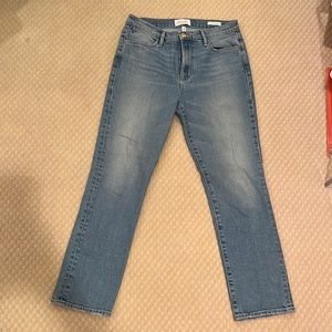 FRAME Le High Straight Light-wash jeans; Size 28 (lightly worn)